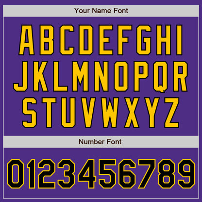 Custom Purple Black-Yellow Two-Button Unisex Softball Jersey