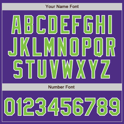 Custom Purple Neon Green-White Two-Button Unisex Softball Jersey