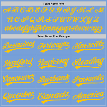 Custom Light Blue Yellow Two-Button Unisex Softball Jersey