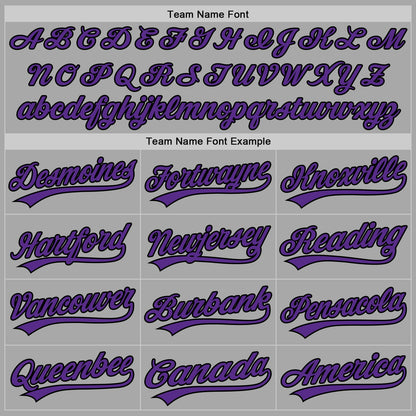 Custom Gray Purple-Black Two-Button Unisex Softball Jersey