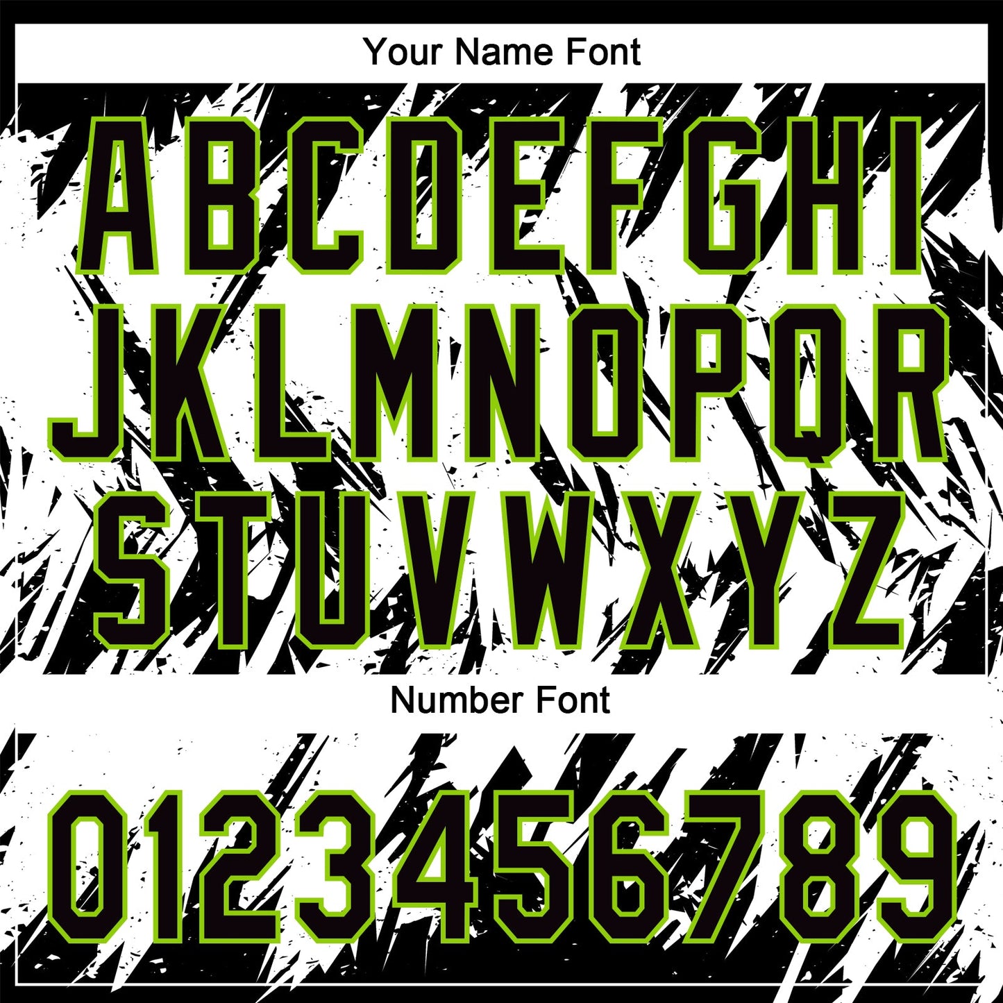 Custom Black Neon Green-White 3D Pattern Abstract Sharp Shape Two-Button Unisex Softball Jersey