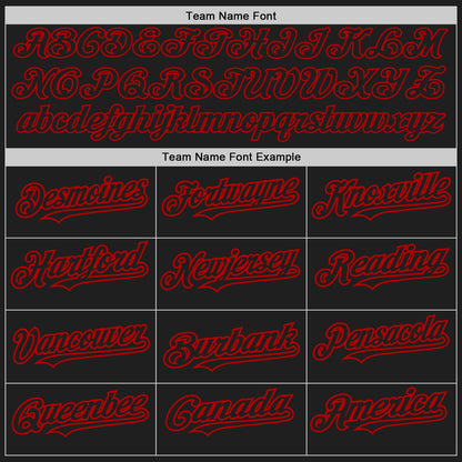 Custom Black Red Pinstripe Red Two-Button Unisex Softball Jersey