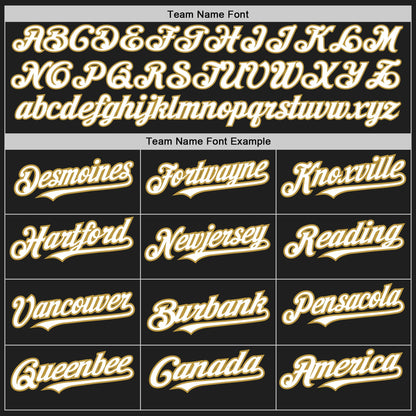 Custom Black Old Gold Pinstripe White Two-Button Unisex Softball Jersey