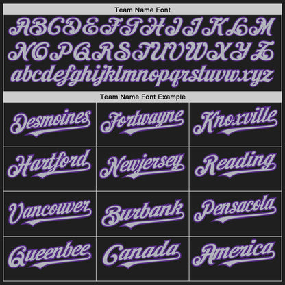 Custom Black Purple Pinstripe Gray Two-Button Unisex Softball Jersey