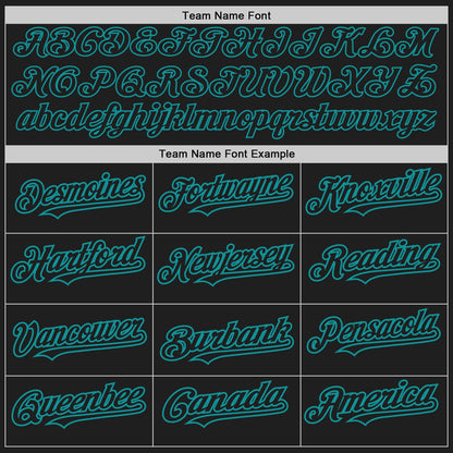 Custom Black Teal Pinstripe Teal Two-Button Unisex Softball Jersey