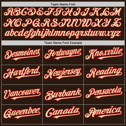 Custom Brown Red Pinstripe Cream Two-Button Unisex Softball Jersey