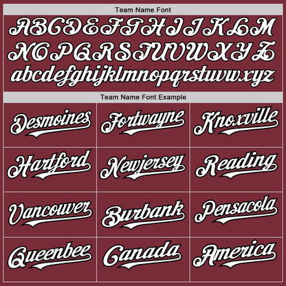 Custom Burgundy Black Pinstripe White Two-Button Unisex Softball Jersey