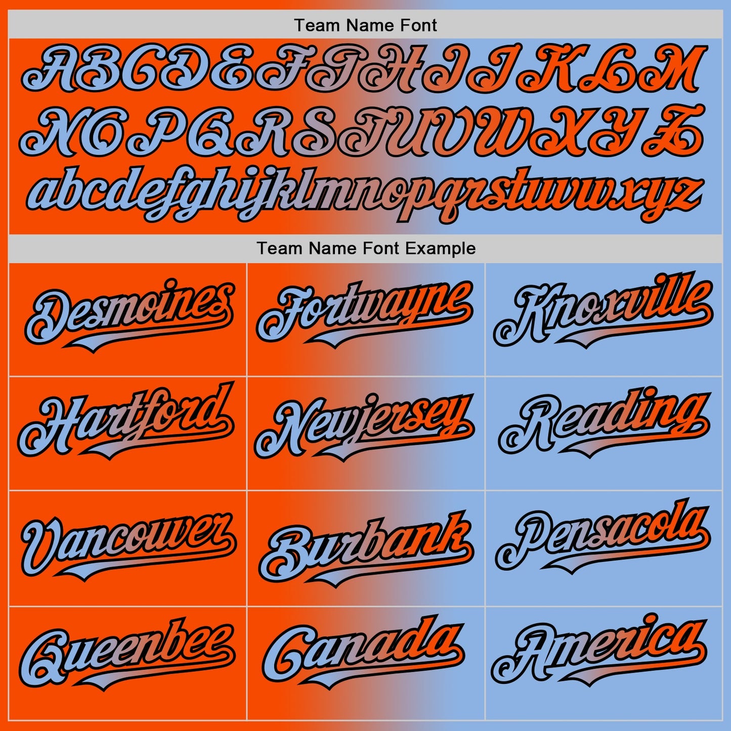 Custom Light Blue Orange-Black Gradient Fashion Two-Button Unisex Softball Jersey