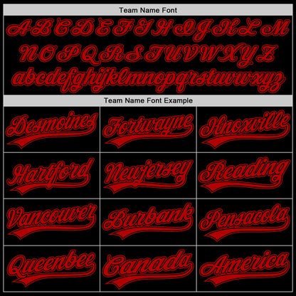 Custom Black Red Two-Button Unisex Softball Jersey