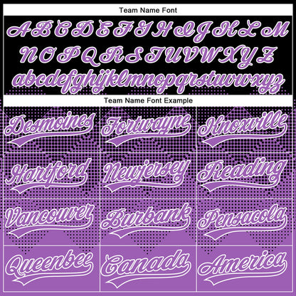 Custom Black Medium Purple-White 3D Gradient Square Shape Two-Button Unisex Softball Jersey