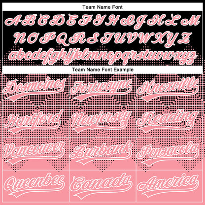 Custom Black Medium Pink-White 3D Gradient Square Shape Two-Button Unisex Softball Jersey