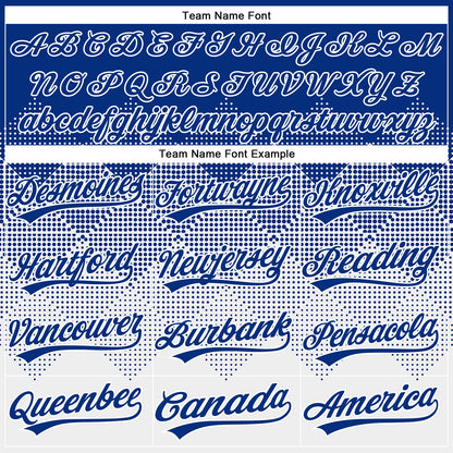 Custom Royal White 3D Gradient Square Shape Two-Button Unisex Softball Jersey