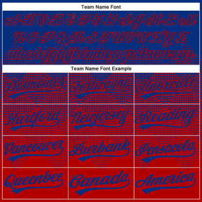 Custom Royal Red 3D Gradient Square Shape Two-Button Unisex Softball Jersey