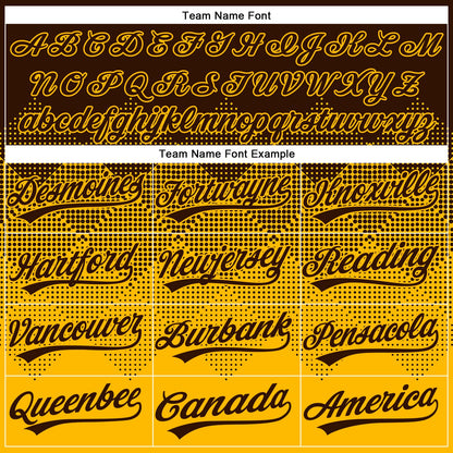Custom Brown Gold 3D Gradient Square Shape Two-Button Unisex Softball Jersey