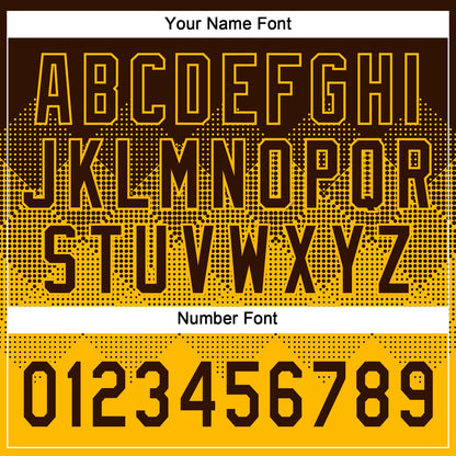 Custom Brown Gold 3D Gradient Square Shape Two-Button Unisex Softball Jersey