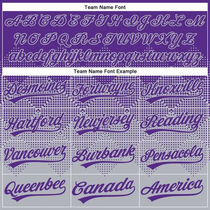 Custom Purple Gray 3D Gradient Square Shape Two-Button Unisex Softball Jersey