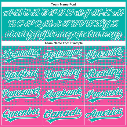 Custom Aqua Pink-White 3D Gradient Square Shape Two-Button Unisex Softball Jersey
