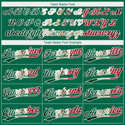 Custom Kelly Green Vintage Mexican Flag-White Mexico Two-Button Unisex Softball Jersey
