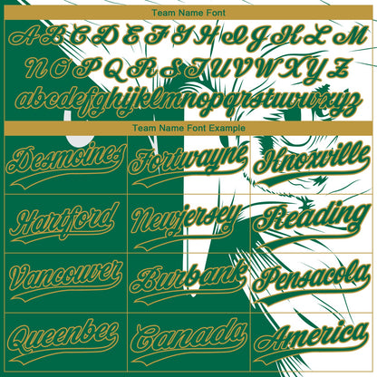 Custom Kelly Green Old Gold-White Mexico Two-Button Unisex Softball Jersey