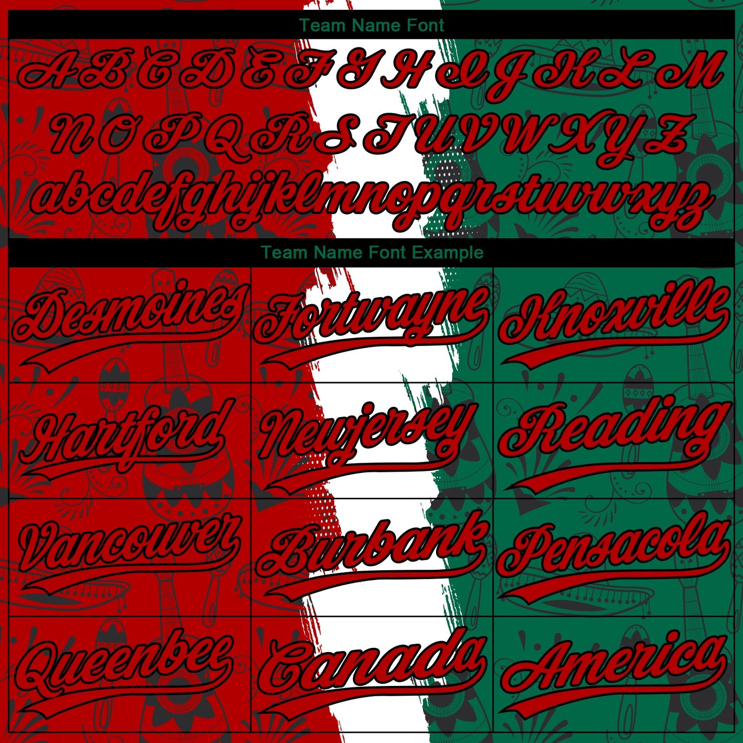 Custom Kelly Green Red Black-White Mexico Two-Button Unisex Softball Jersey