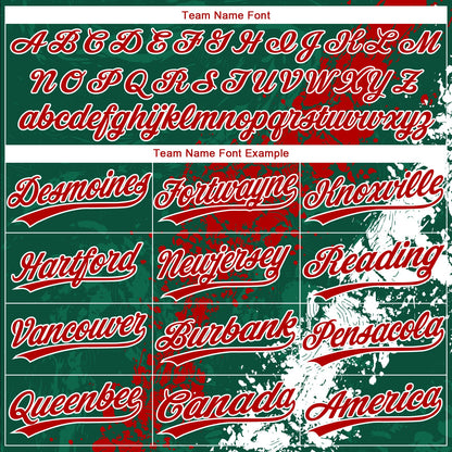 Custom Kelly Green Red-White Mexico Dripping Splatter Cracked Texture Two-Button Unisex Softball Jersey