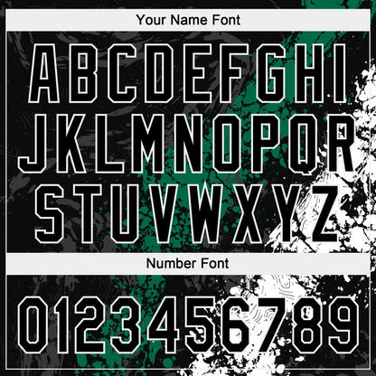 Custom Black Kelly Green-White Dripping Splatter Cracked Texture Two-Button Unisex Softball Jersey