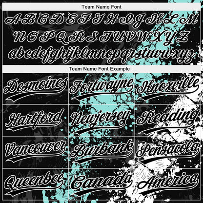 Custom Black Ice Blue-White Dripping Splatter Cracked Texture Two-Button Unisex Softball Jersey