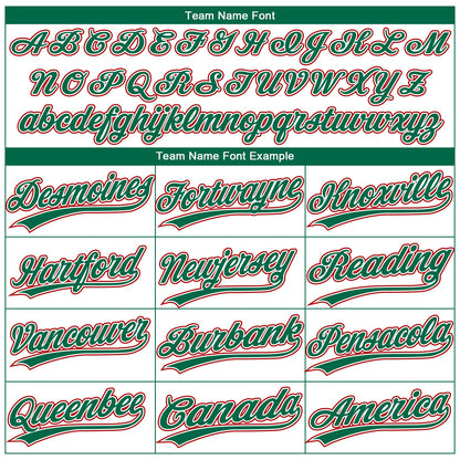 Custom White Kelly Green-Red Ethnic Aztec Mexican Heritage Two-Button Unisex Softball Jersey