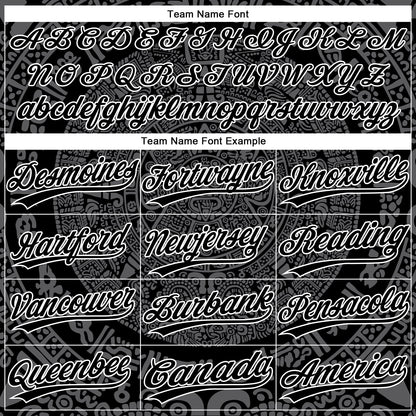 Custom Black Steel Gray-White Ethnic Aztec Mexican Heritage Two-Button Unisex Softball Jersey