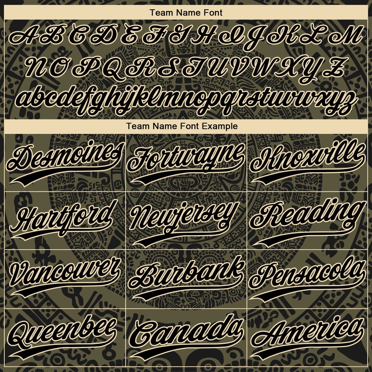 Custom Olive Black-Cream Ethnic Aztec Mexican Heritage Two-Button Unisex Softball Jersey