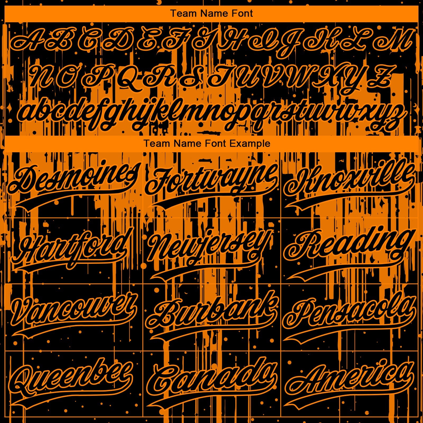 Custom Black Bay Orange Dripping Splatter Paint Two-Button Unisex Softball Jersey