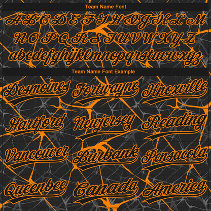 Custom Black Bay Orange  Abstract Network Two-Button Unisex Softball Jersey