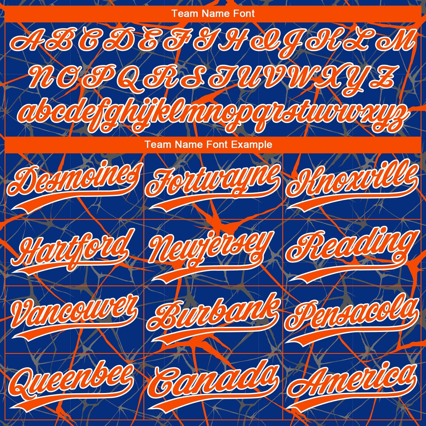 Custom Royal Orange-White  Abstract Network Two-Button Unisex Softball Jersey