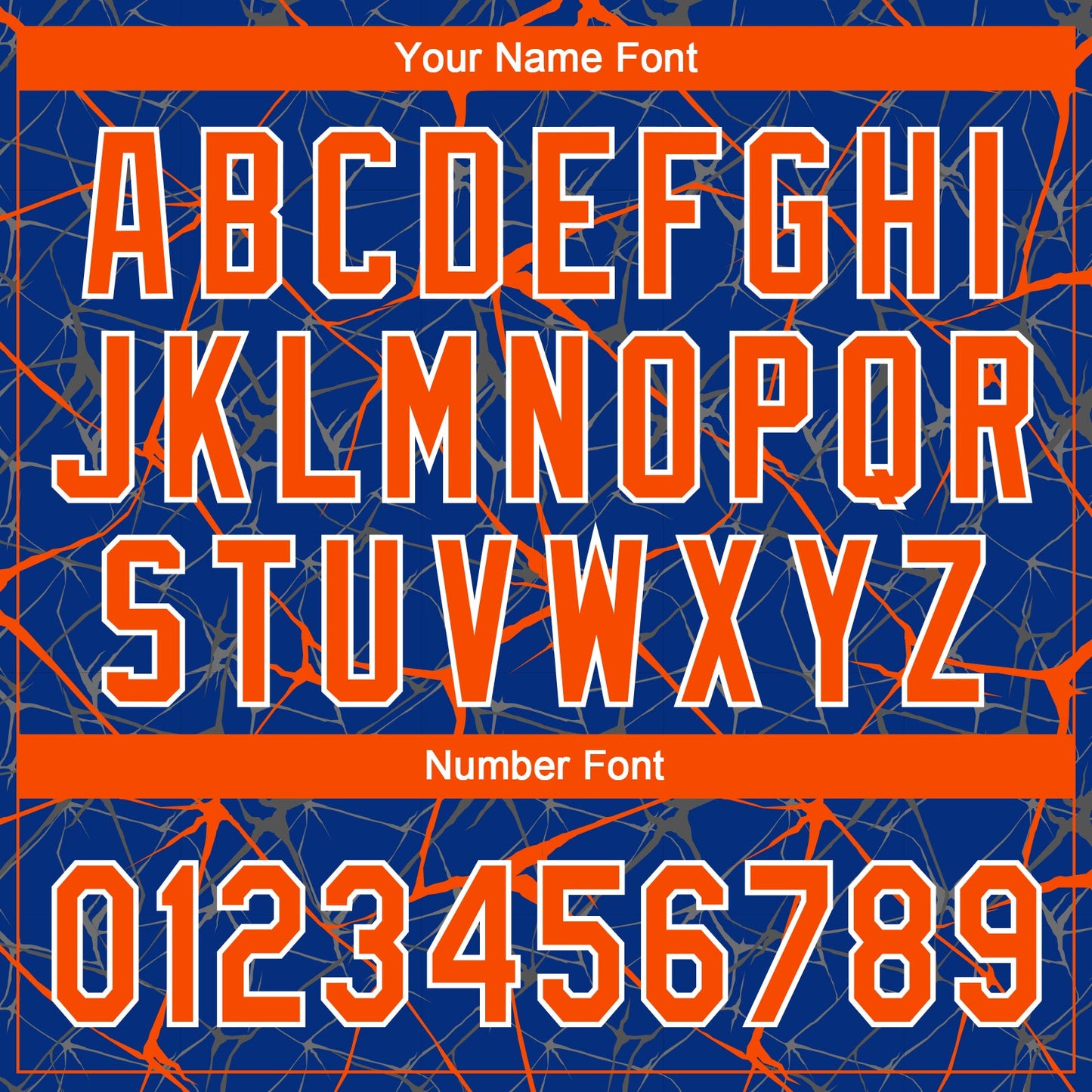 Custom Royal Orange-White  Abstract Network Two-Button Unisex Softball Jersey