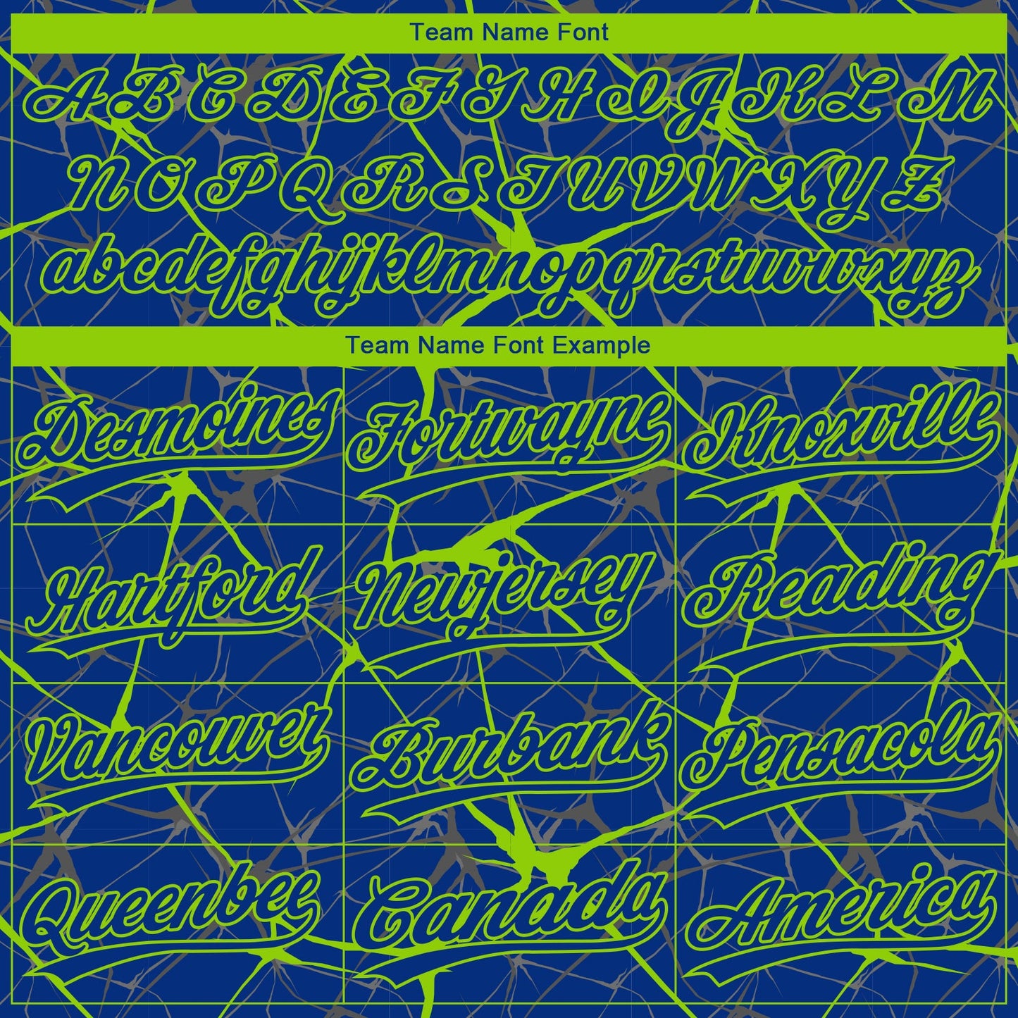 Custom Royal Neon Green  Abstract Network Two-Button Unisex Softball Jersey