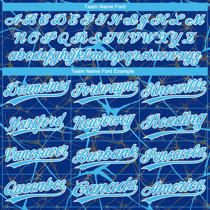 Custom Royal Sky Blue-White  Abstract Network Two-Button Unisex Softball Jersey