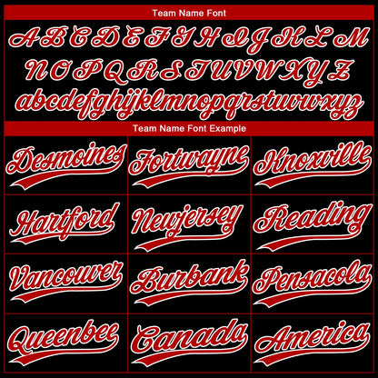 Custom Black Red-White Gradient Style Twinkle Star Two-Button Unisex Softball Jersey