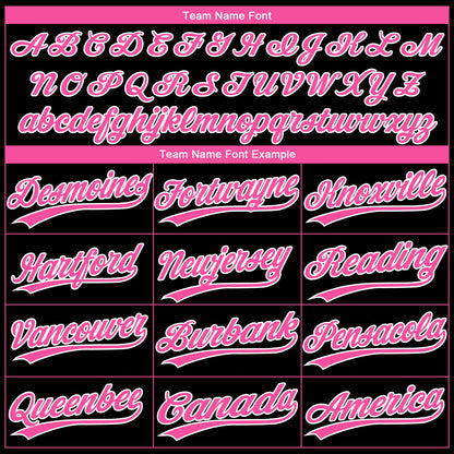 Custom Black Pink-White Gradient Style Twinkle Star Two-Button Unisex Softball Jersey