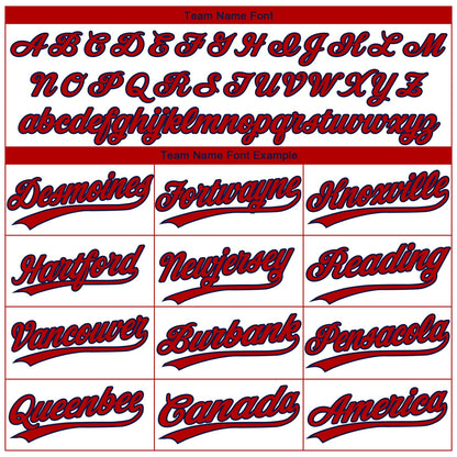 Custom White Red-Navy Gradient Style Twinkle Star Two-Button Unisex Softball Jersey