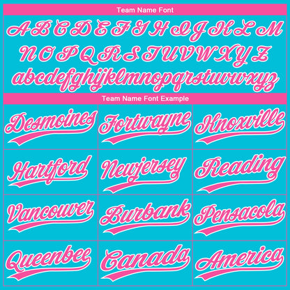 Custom Lakes Blue Pink-White Gradient Style Twinkle Star Two-Button Unisex Softball Jersey