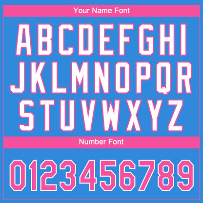 Custom Electric Blue Pink-White Gradient Style Twinkle Star Two-Button Unisex Softball Jersey