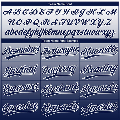 Custom White Navy Gradient Style Twinkle Star Two-Button Unisex Softball Jersey