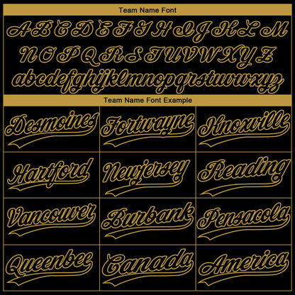 Custom Black Old Gold Gradient Style Twinkle Star Two-Button Unisex Softball Jersey
