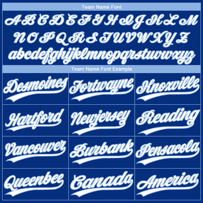 Custom Royal White-Light Blue Gradient Style Twinkle Star Two-Button Unisex Softball Jersey