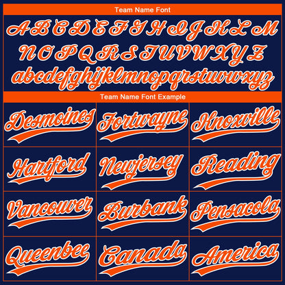 Custom Navy Orange-White Gradient Style Twinkle Star Two-Button Unisex Softball Jersey