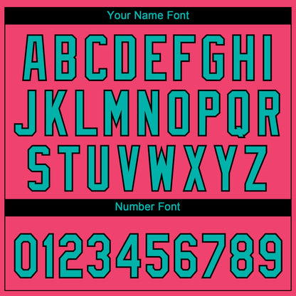 Custom Neon Pink Aqua-White Gradient Style Twinkle Star Two-Button Unisex Softball Jersey