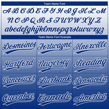 Custom White Royal Gradient Style Twinkle Star Two-Button Unisex Softball Jersey