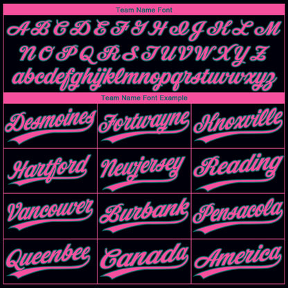 Custom Black Pink-Teal Gradient Style Twinkle Star Two-Button Unisex Softball Jersey