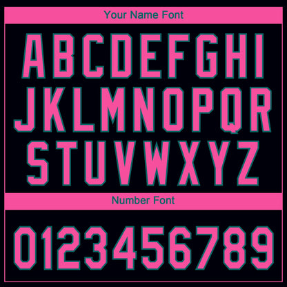 Custom Black Pink-Teal Gradient Style Twinkle Star Two-Button Unisex Softball Jersey