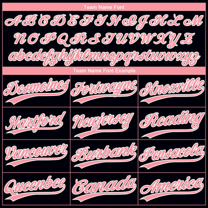 Custom Black Medium Pink-White Gradient Style Twinkle Star Two-Button Unisex Softball Jersey